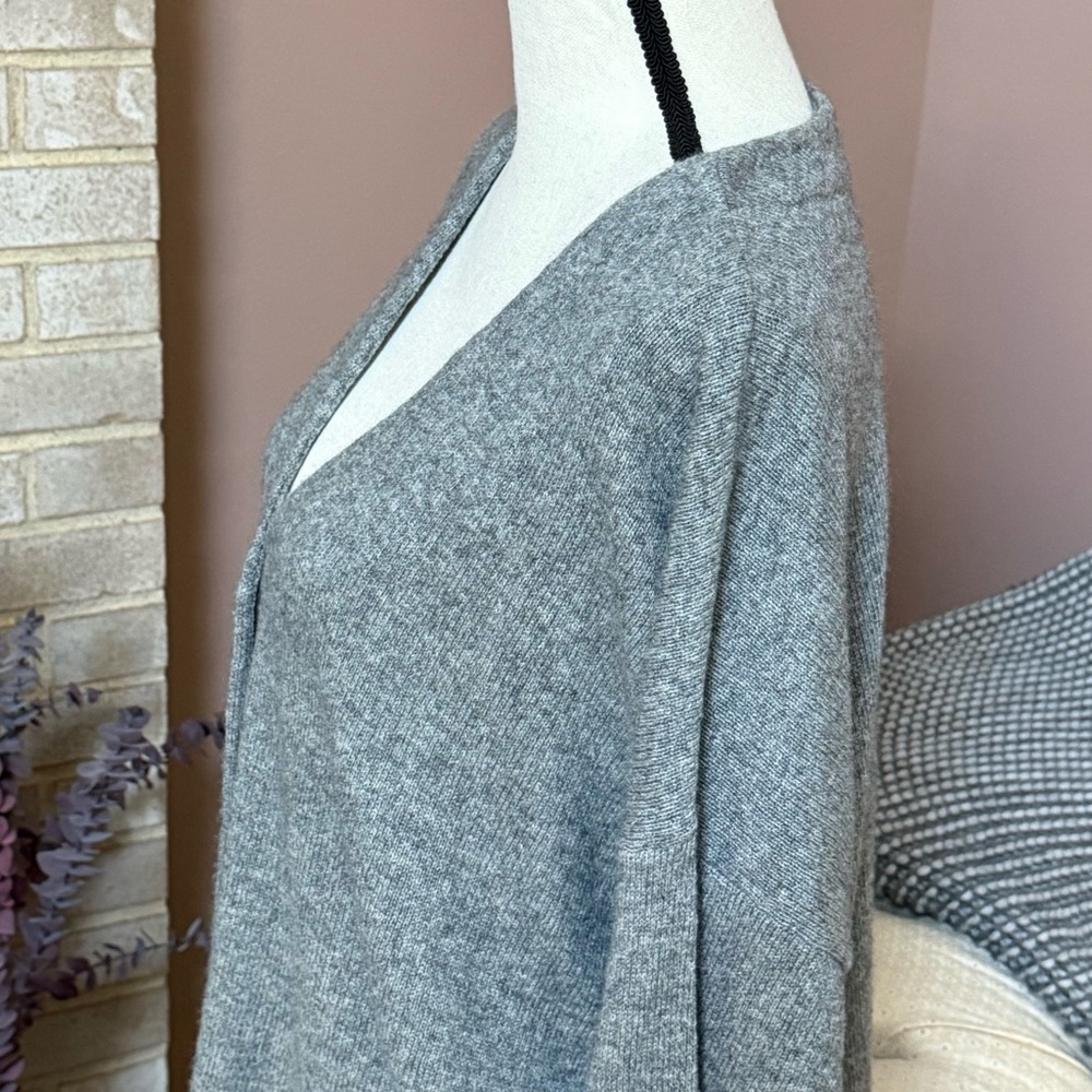 MADEWELL V-Neck Cardigan Sweater Merino Wool Blend  - Gray - Picture 5 of 10